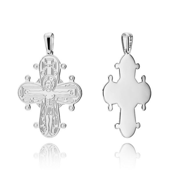 BNH Dagmarkors vedhæng i sterlingsølv 20 x 17 mm med religiøse motiver – pynt til halskæde.
